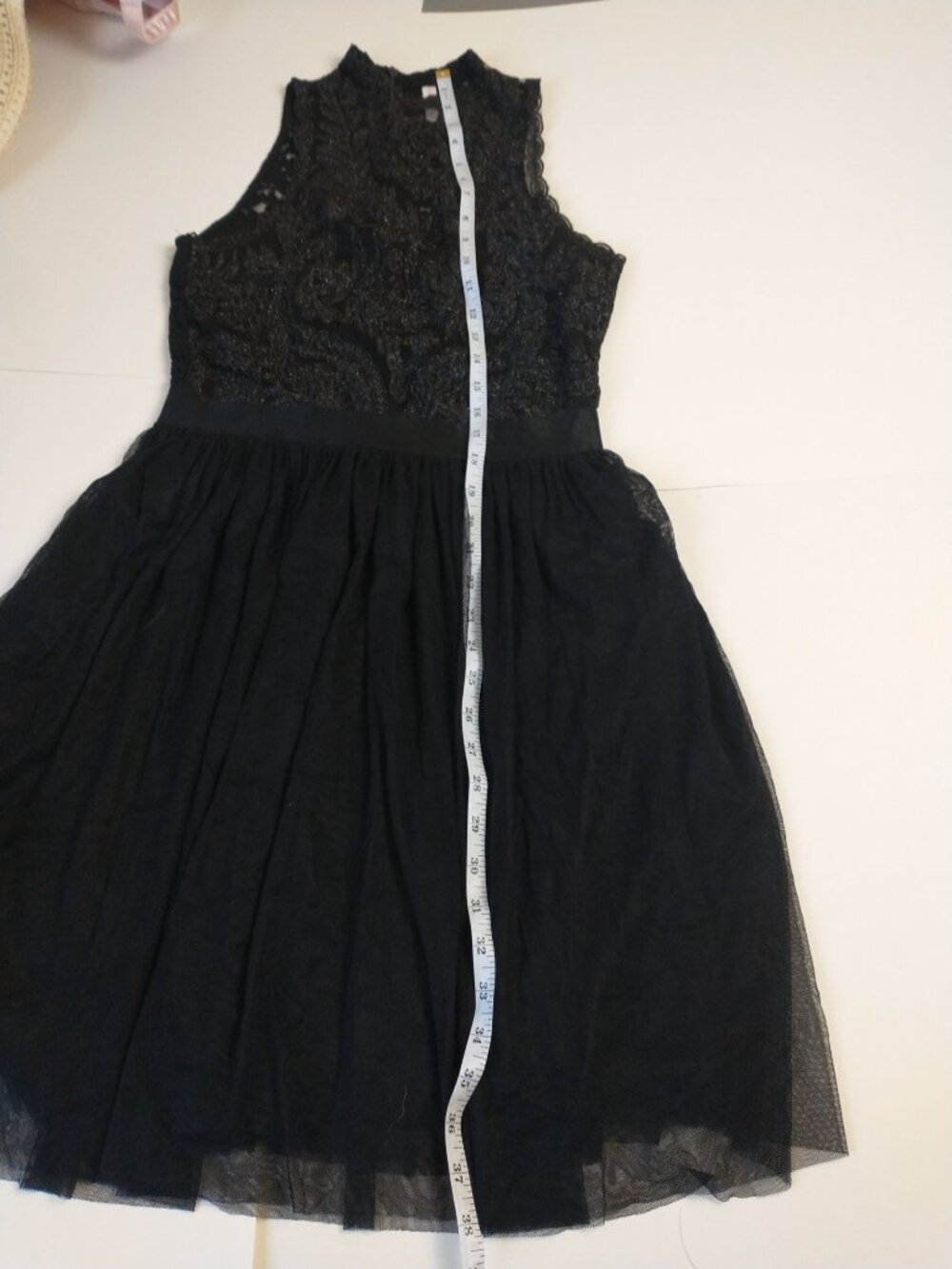 Black Lace A Line Ballerina Core Cocktail Dress Size Small - Picture 8 of 12